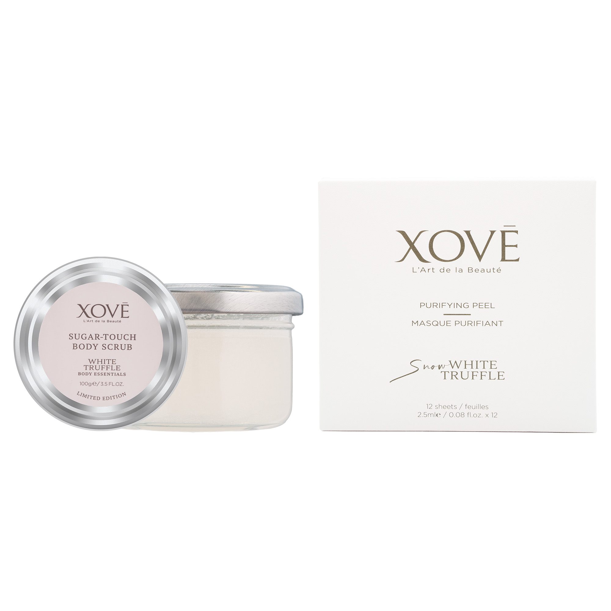 <small>[Members-Only Early Access]<br>Sugar-Touch Body Scrub (100ml)<br>Snow White Purifying Peel 2.5ml x 12pcs<br>(Worth: $480)</small>